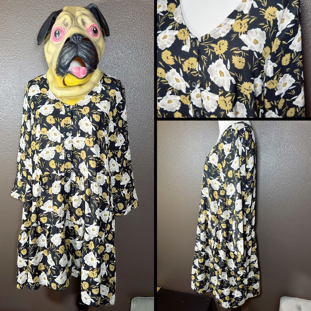 FRNCH, long sleeve, babydoll dress w/ pockets!!